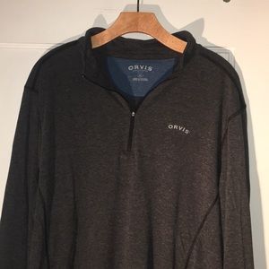 Orvis 1/4 zip lightweight grey pullover SZ XL